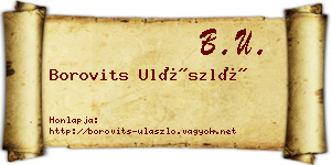 Borovits Ulászló névjegykártya